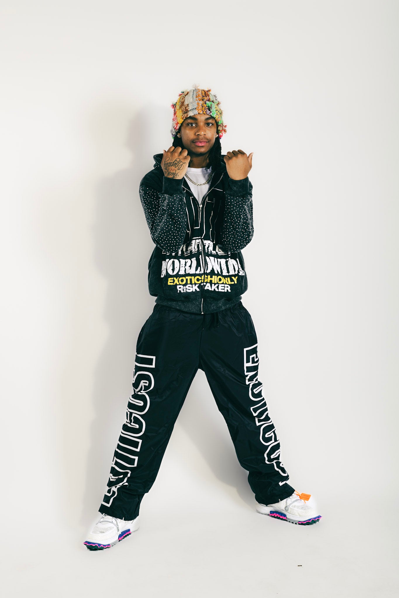 EXOTIC “WORLDWIDE” RHINESTONE ZIP UP