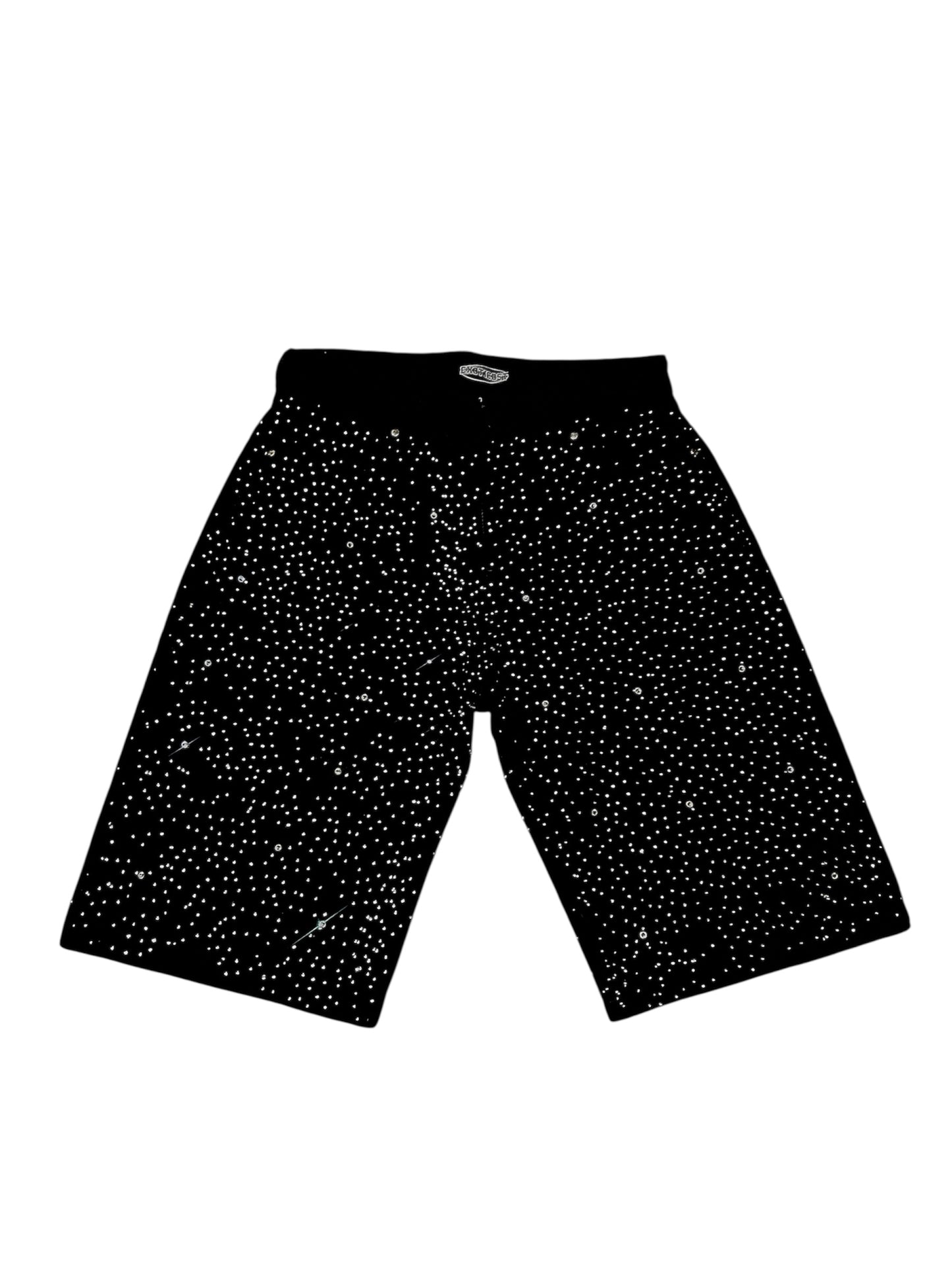 BLACK RHINESTONE JORTS