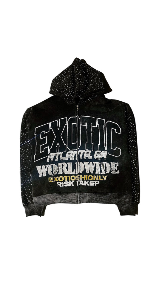 EXOTIC “WORLDWIDE” RHINESTONE ZIP UP